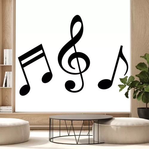 Sticker Musik Symbole Noten und Notenschlüssel