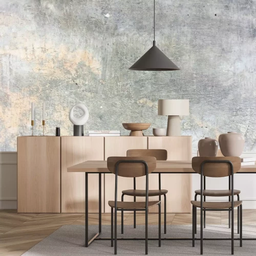 Fototapete Betonoptik grau mit orangen Flecken