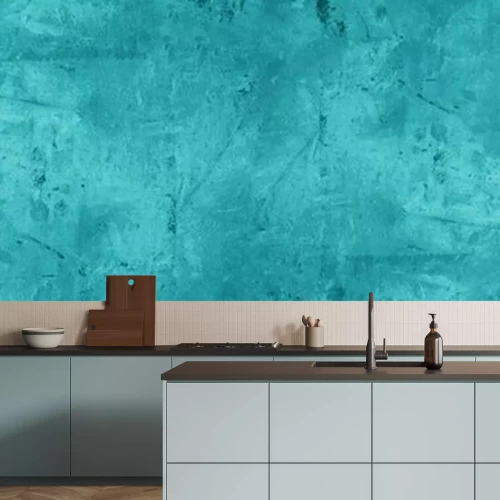 Fototapete 3D Betonoptik wand in einer Meeresfarbe