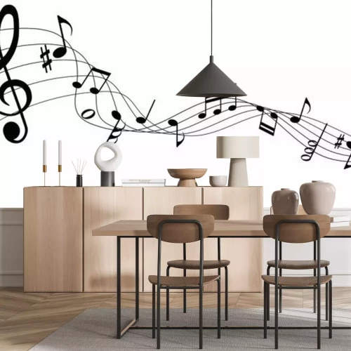 Sticker Notensystem mit Noten und Notenschlüssel