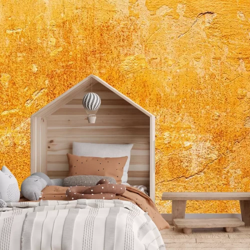 Fototapete Orange Betonwand