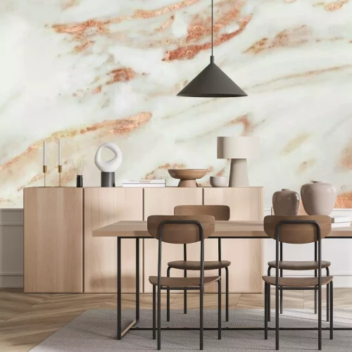 Fototapete Marmor optik weiß rosa