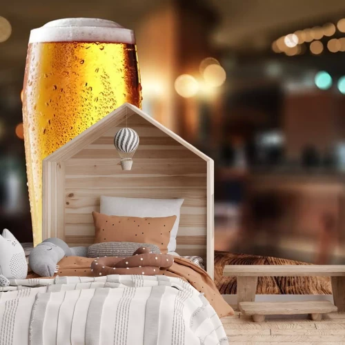 Fototapete Gekühltes Bier im Glas