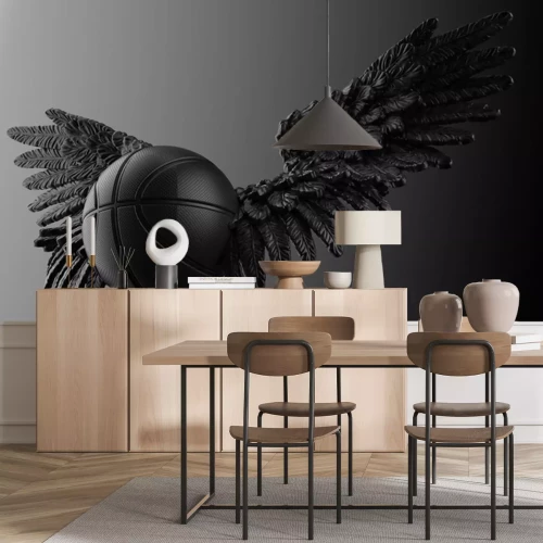 Fototapete Abstrakter Basketball mit Flügeln