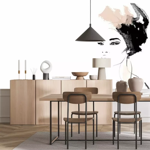 Sticker Porträt eines afroamerikanischen Models mit Turban