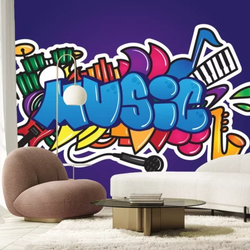 Sticker Graffiti. Music word