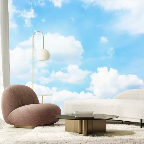 Fototapete Flauschige Wolken am blauen Himmel