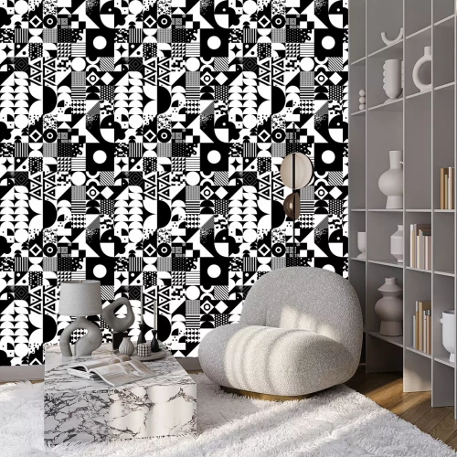 Tapete Vintage retro bauhaus style vector seamles pattern