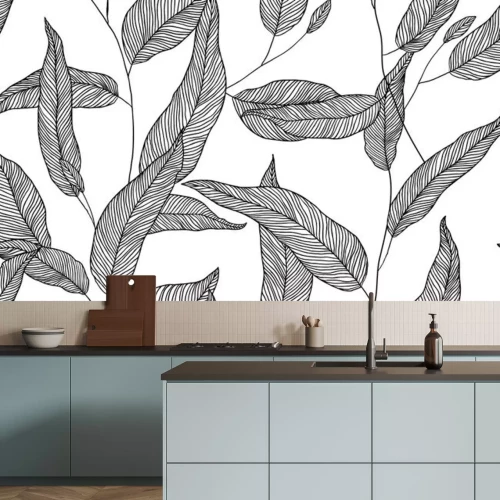 Sticker Skizzierte Pflanzenblätter