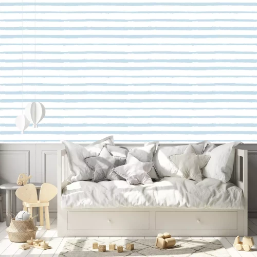 Tapete Pastellblaue Streifen auf blauem Hintergrund