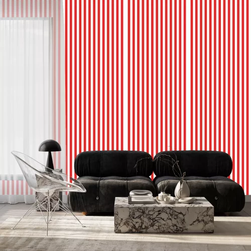 Tapete Motiv mit rot-weißen Streifen