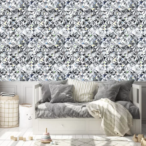 Tapete Seamless diamond pattern - vector illustration of crystallic background