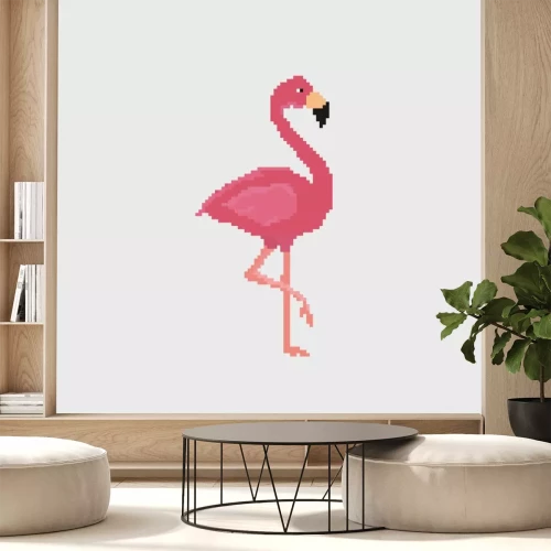 Sticker Pink Flamingo gepixelt