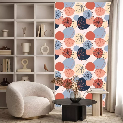 Tapete Bunte minimalistische Pusteblumen moderne Grafik