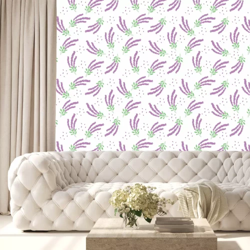 Tapete Lavender pattern on white background.
