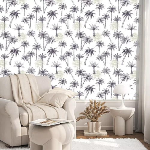 Tapete Exotische skizzierte Vegetation