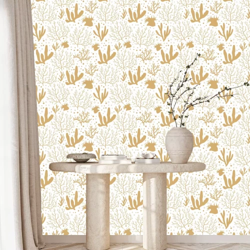 Tapete Korallenriff im Boho-Stil