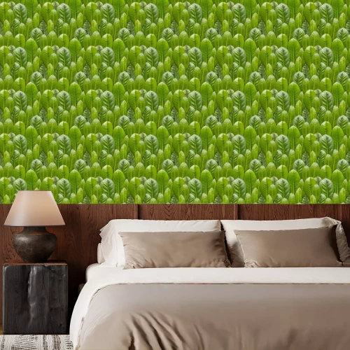 Tapete Konvexe grüne Blätter