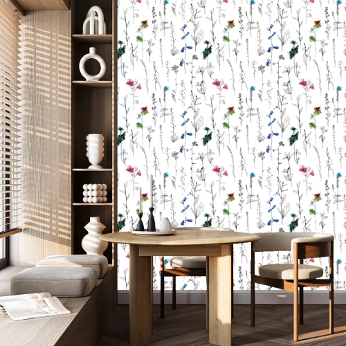 Tapete Minimalistische Wildblumen