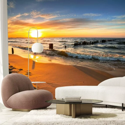 Fototapete Ein malerischer Sonnenuntergang an der Ostsee