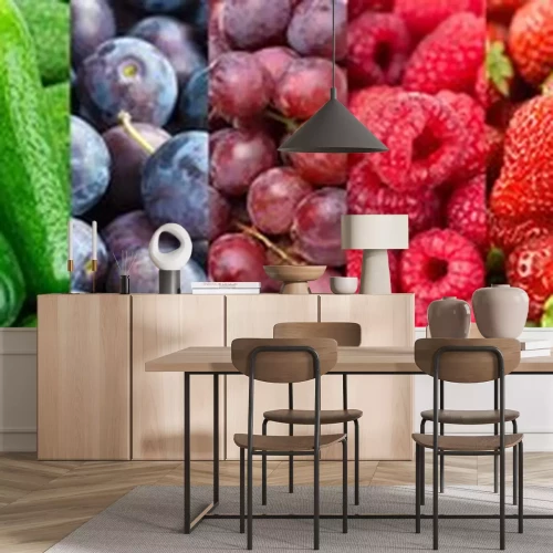 Sticker Obst und Gemüse Streifen nach Farben geordnet