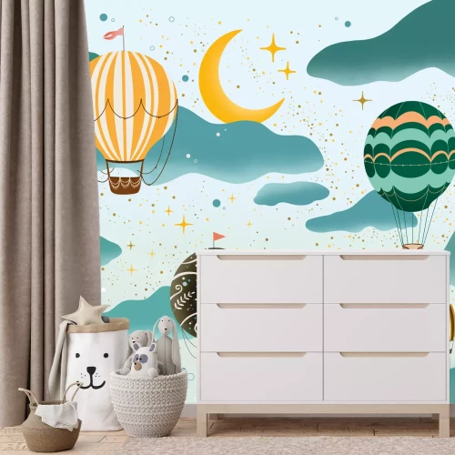 Fototapete Luftballons in den Wolken