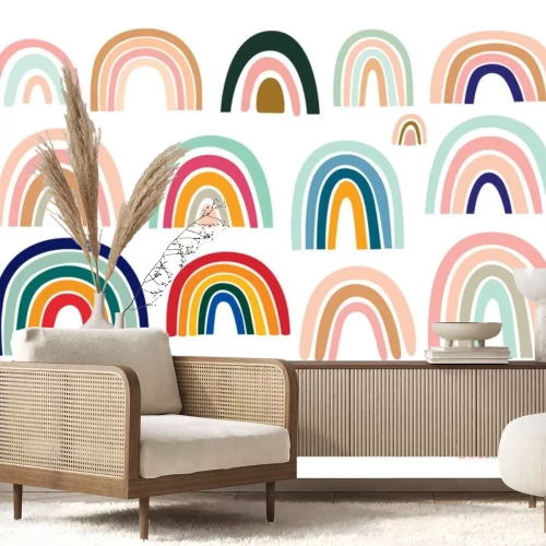 Sticker Regenbogen - Set in Pastellfarben