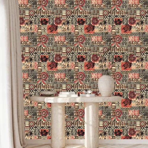 Tapete Patchwork im hawaiianischen Stil