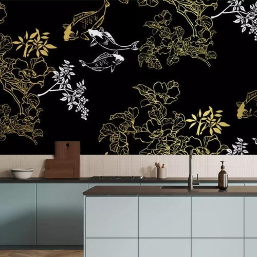 Fototapete Orientalisches Koi-Karpfen-Motiv