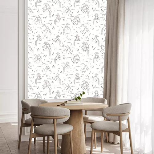 Tapete Ein Wasserfall zwischen den Bergen