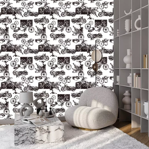 Tapete 古いオートバイのパターン,