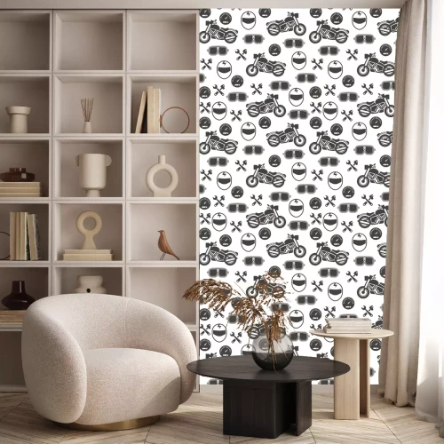 Tapete Pattern with motorcycle speed - moto seamless pattern