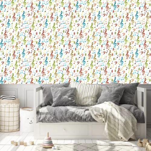 Tapete Musical colorful notes seamless pattern