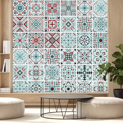 Sticker Tile pattern mosaic design. Vector illustration.