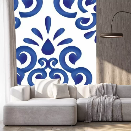 Sticker blue and white pattern