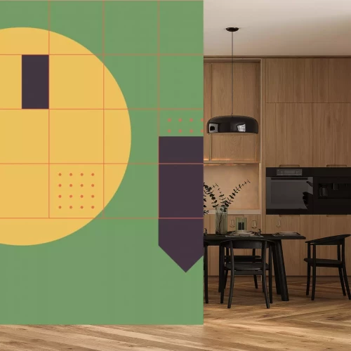 Sticker Color geometric design, vector background.