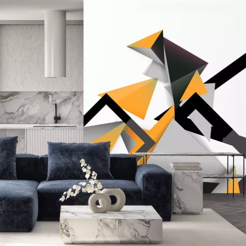 Sticker Abstract background, mosaic 3d triangles composition, low poly style design. Vector Illustration For Wallpaper, Banner, Background, Card, Book Illustration, landing page