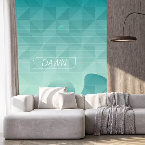 Sticker Geometric landscape. Gradient background. Vector illustration.