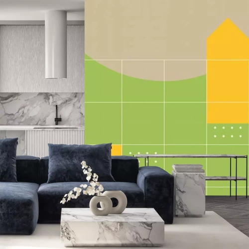 Sticker Color geometric design, vector background.