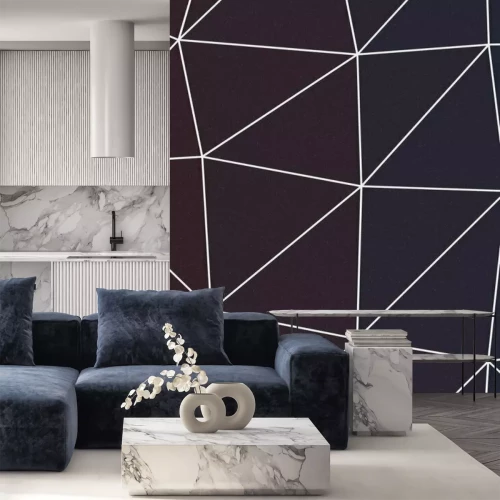 Sticker Heather Blue color Abstract color Low-Polygones Generative Art background illustration