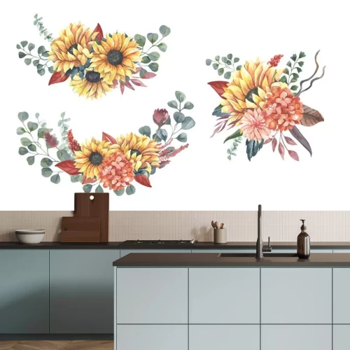 Sticker Blumenarrangement mit Sonnenblumen