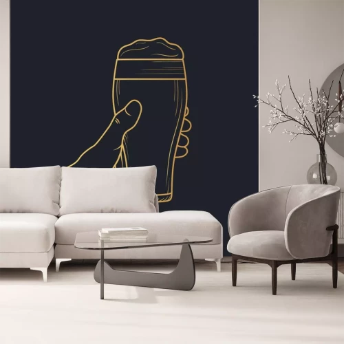 Sticker Bier in einem hohen Glas einfache Grafik