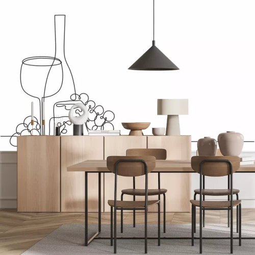 Sticker Wein und Weintrauben mit einer einzigen Linie gemalt