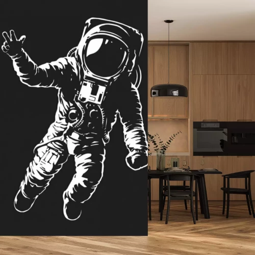 Sticker Astronaut im Raumanzug einfache Grafik