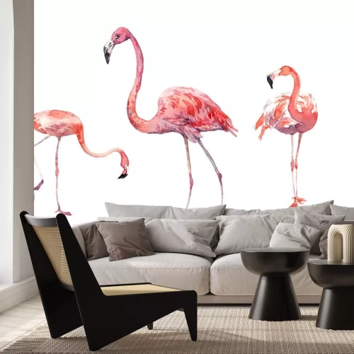 Sticker Flamingos mit Wasserfarben gemalt