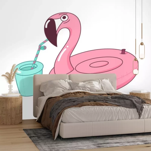 Sticker Aufblasbarer Flamingo für den Pool