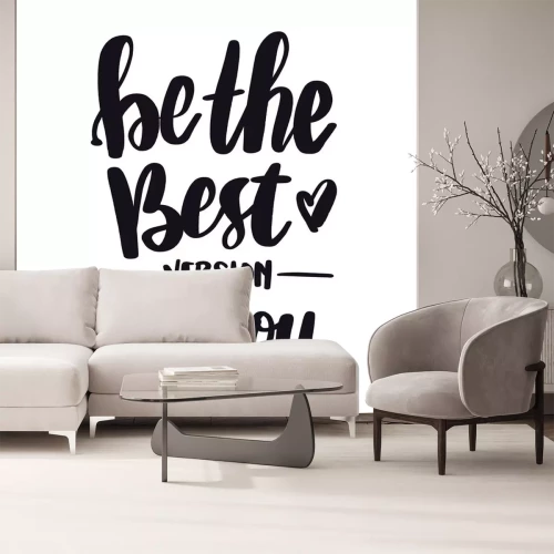 Sticker Inspirational Quote with Abstract paint - Be the best version of you