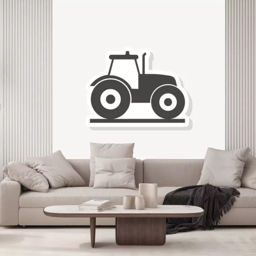 Sticker Tractor sticker, Pictogram tractor, simple vector icon