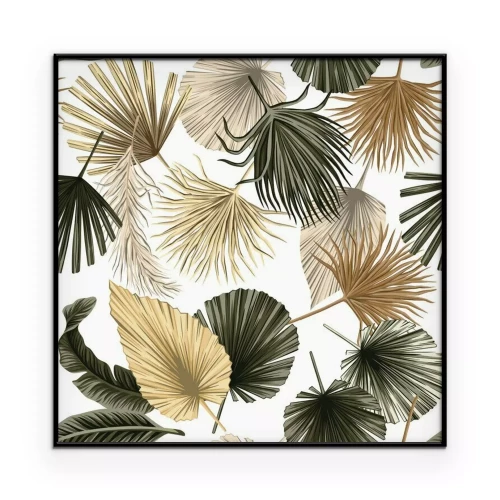 Poster Exotisches Blättermuster in Erdtönen