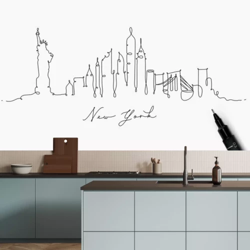 Sticker Pen line silhouette new york